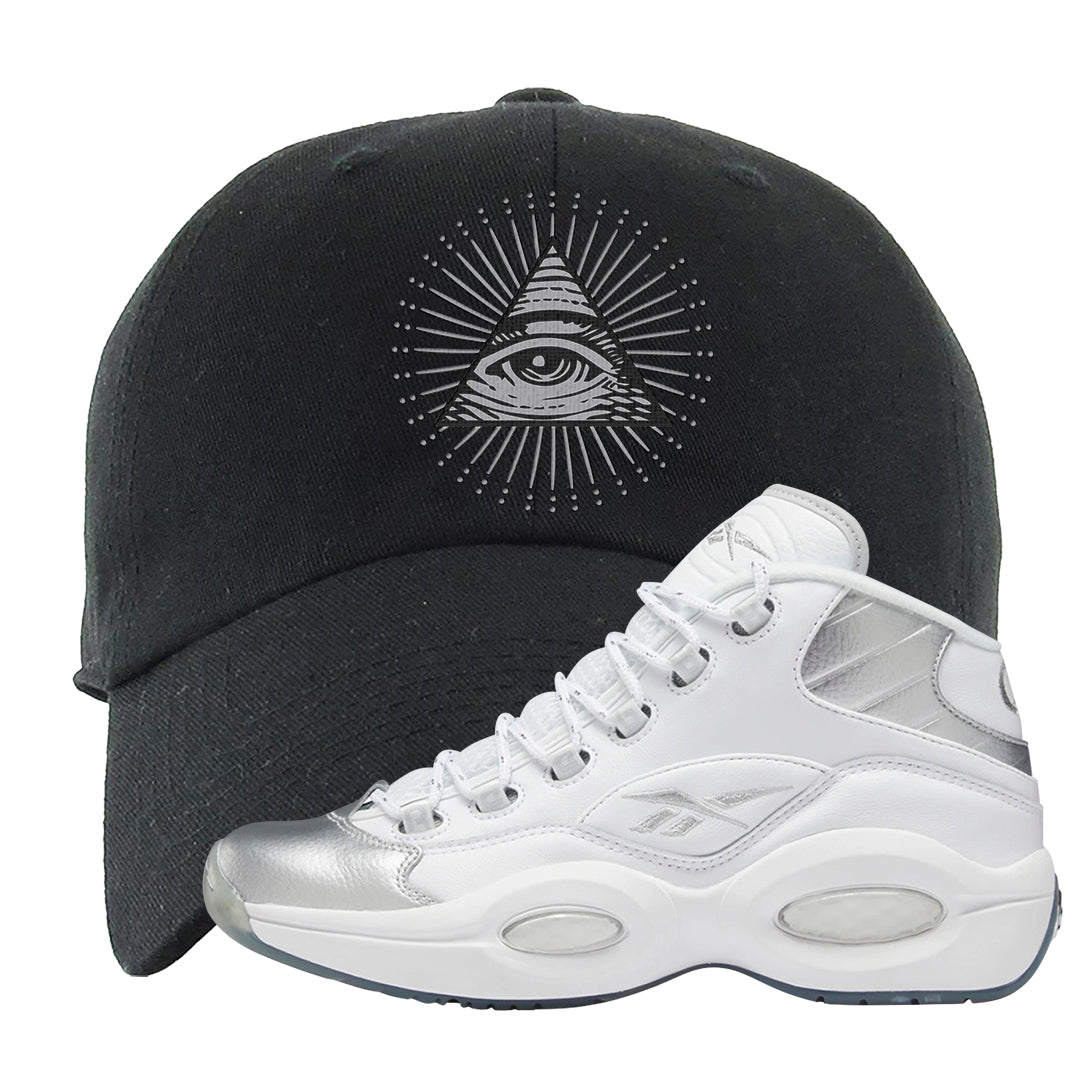 25th Anniversary Mid Questions Dad Hat | All Seeing Eye, Black