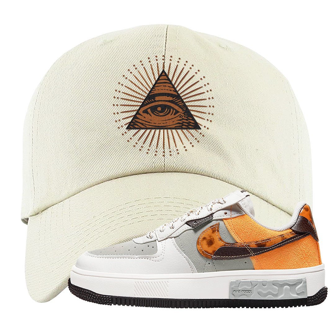 Tortoise Shell AF 1s Dad Hat | All Seeing Eye, White