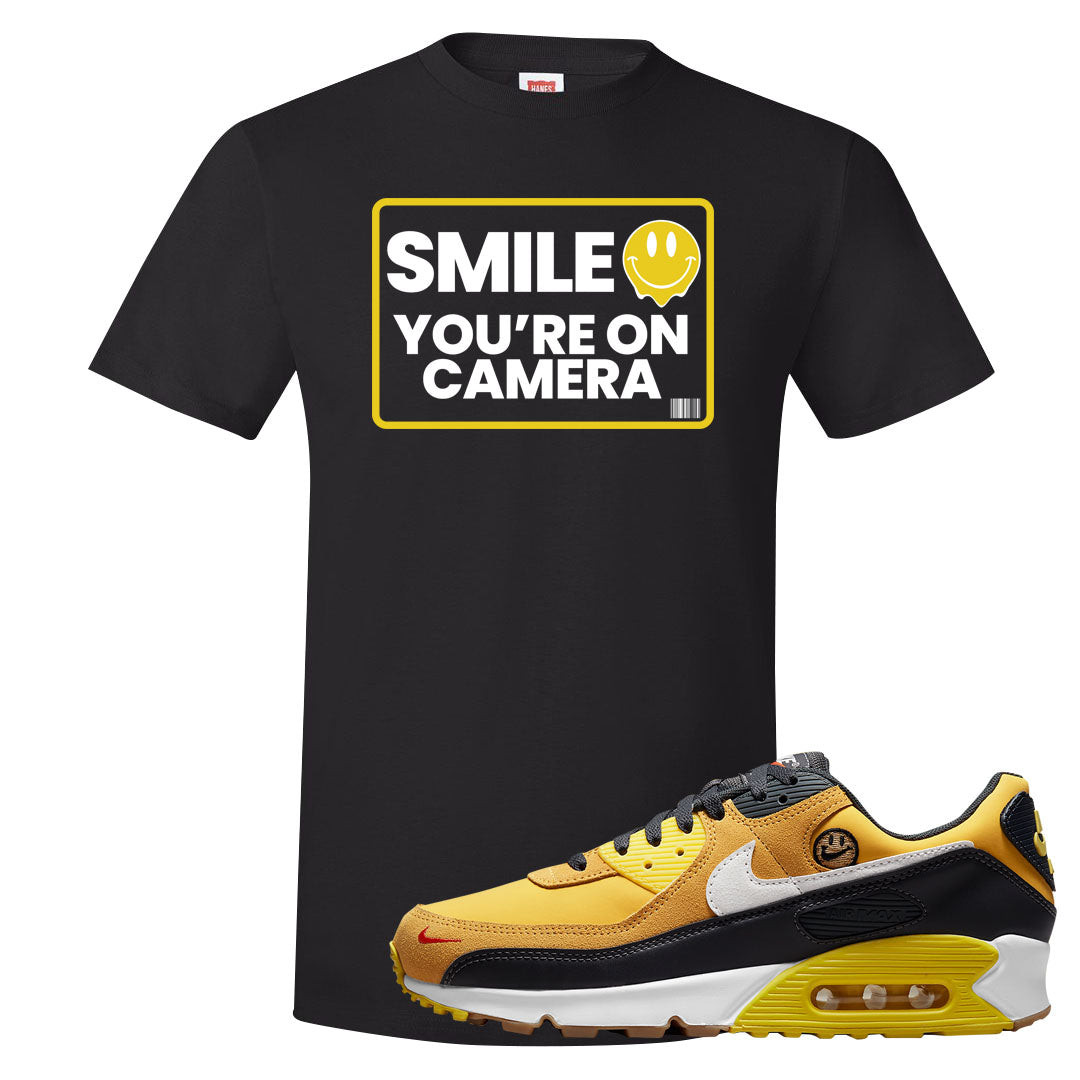 Go The Extra Smile 90s T Shirt | Smile You're On Camera, Black