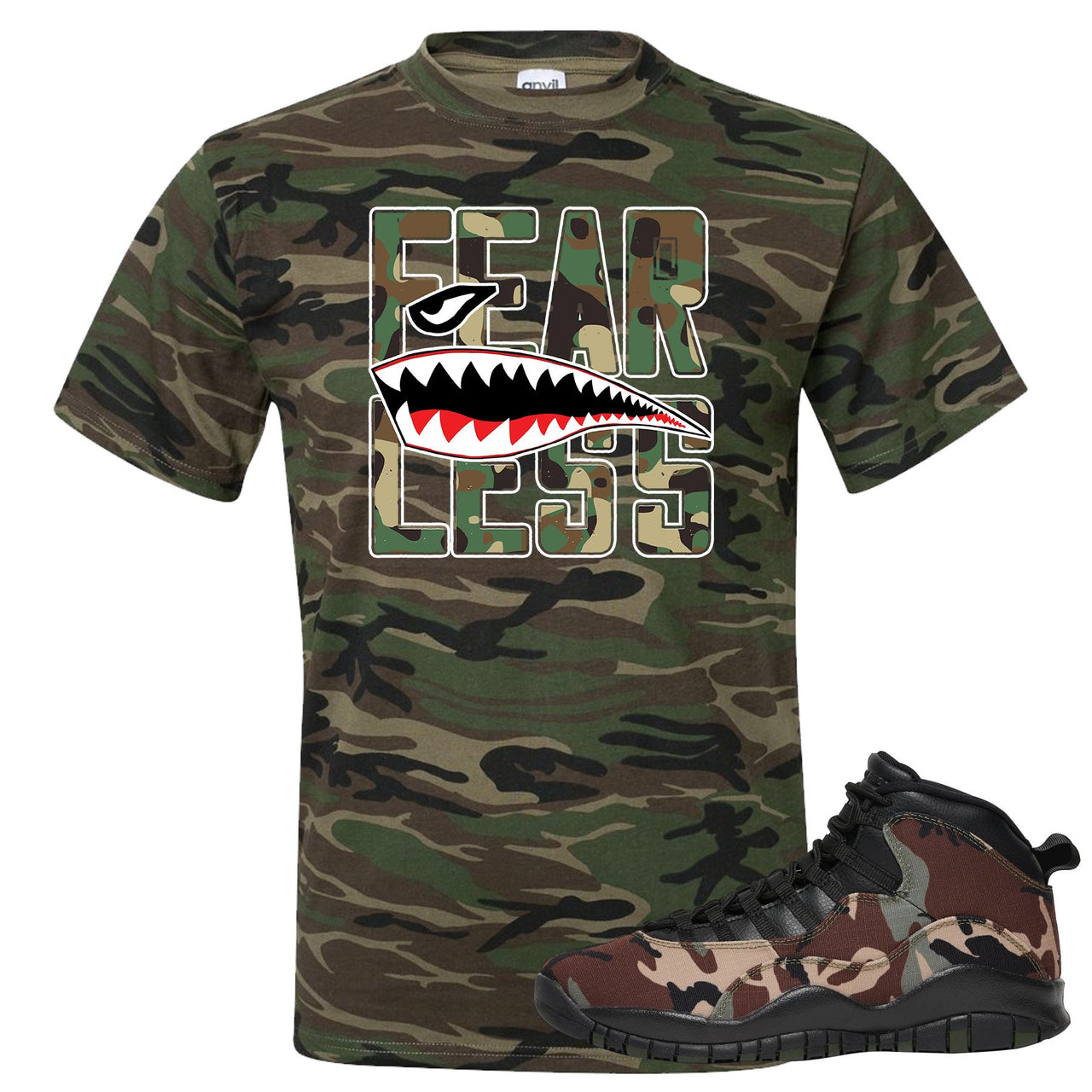 Woodland Camo 10s T Shirt | Fearless, Camouflage
