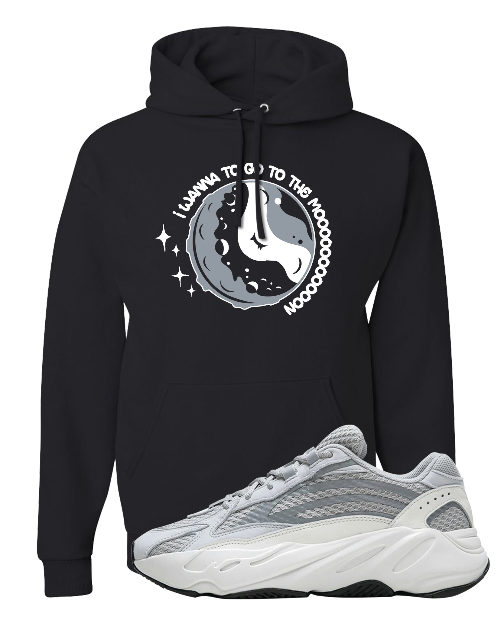 Static v2 700s Hoodie | I Wanna Go To The Moon, Black