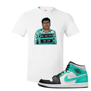 Air Jordan 1 Mid Tropical Twist T Shirt | El Chapo Illustration, White