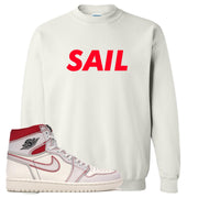 White and red crewneck to match the white and red High Retro Jordan 1 shoe