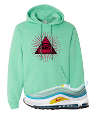 Spring Floral 97s Hoodie | All Seeing Eye, Cool Mint