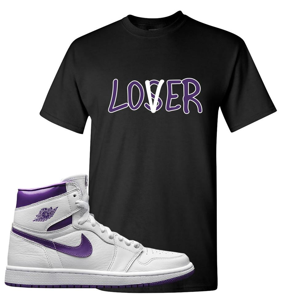 Air Jordan 1 Metallic Purple T Shirt | Lover, Black