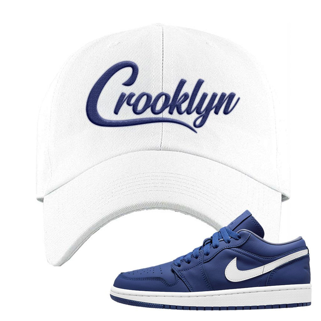 WMNS Dusty Blue Low 1s Dad Hat | Crooklyn, White