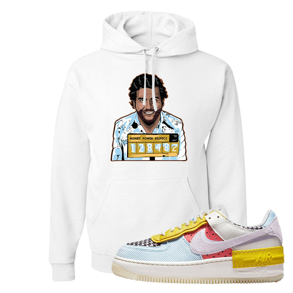 Air Force 1 Shadow Multi-Color Hoodie | Escobar Illustration, White