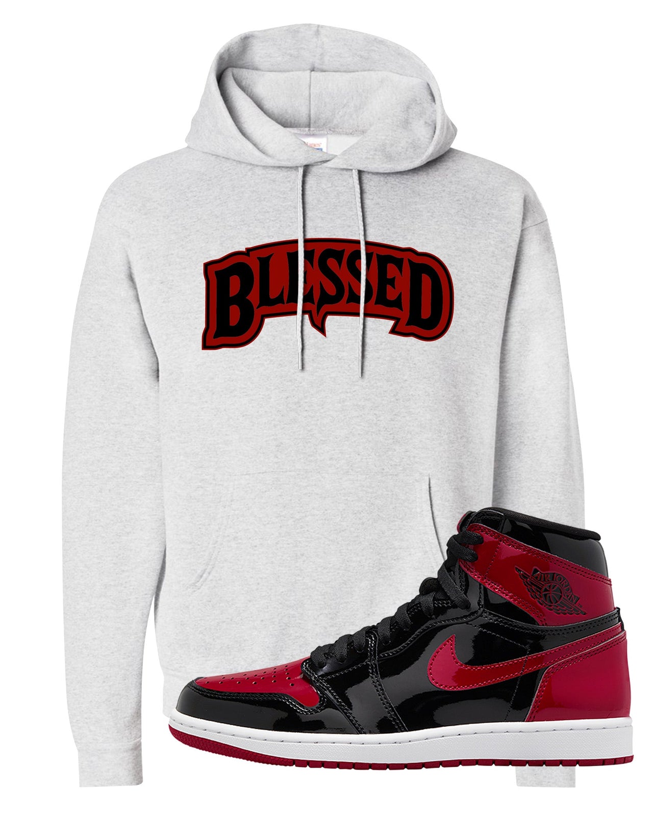 Patent Bred 1s Hoodie | Blessed Arch, Ash