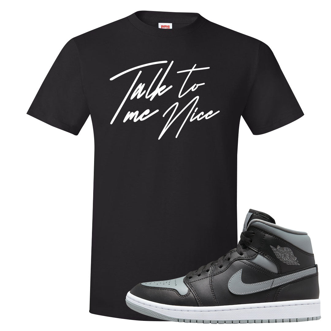 Alternate Shadow Mid 1s T Shirt | Talk To Me Nice, Black