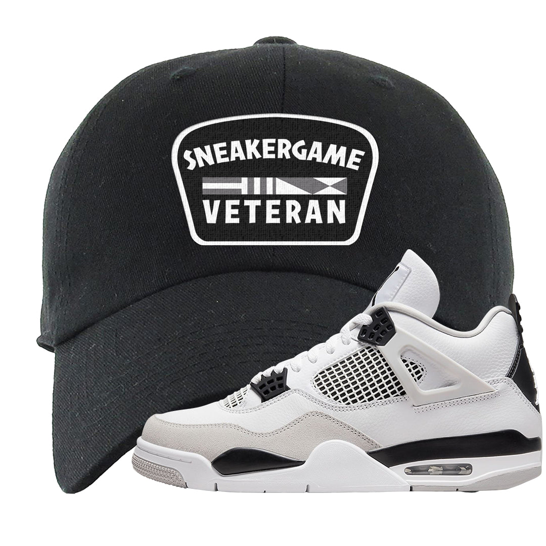 Military Black 4s Dad Hat | Sneaker Game Veteran, Black