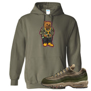 Medium Olive Rough Green 95s Hoodie | Sweater Bear, Military Green