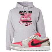 Light Iron Ore Low 1s Hoodie | Drip God Racing Club, Ash