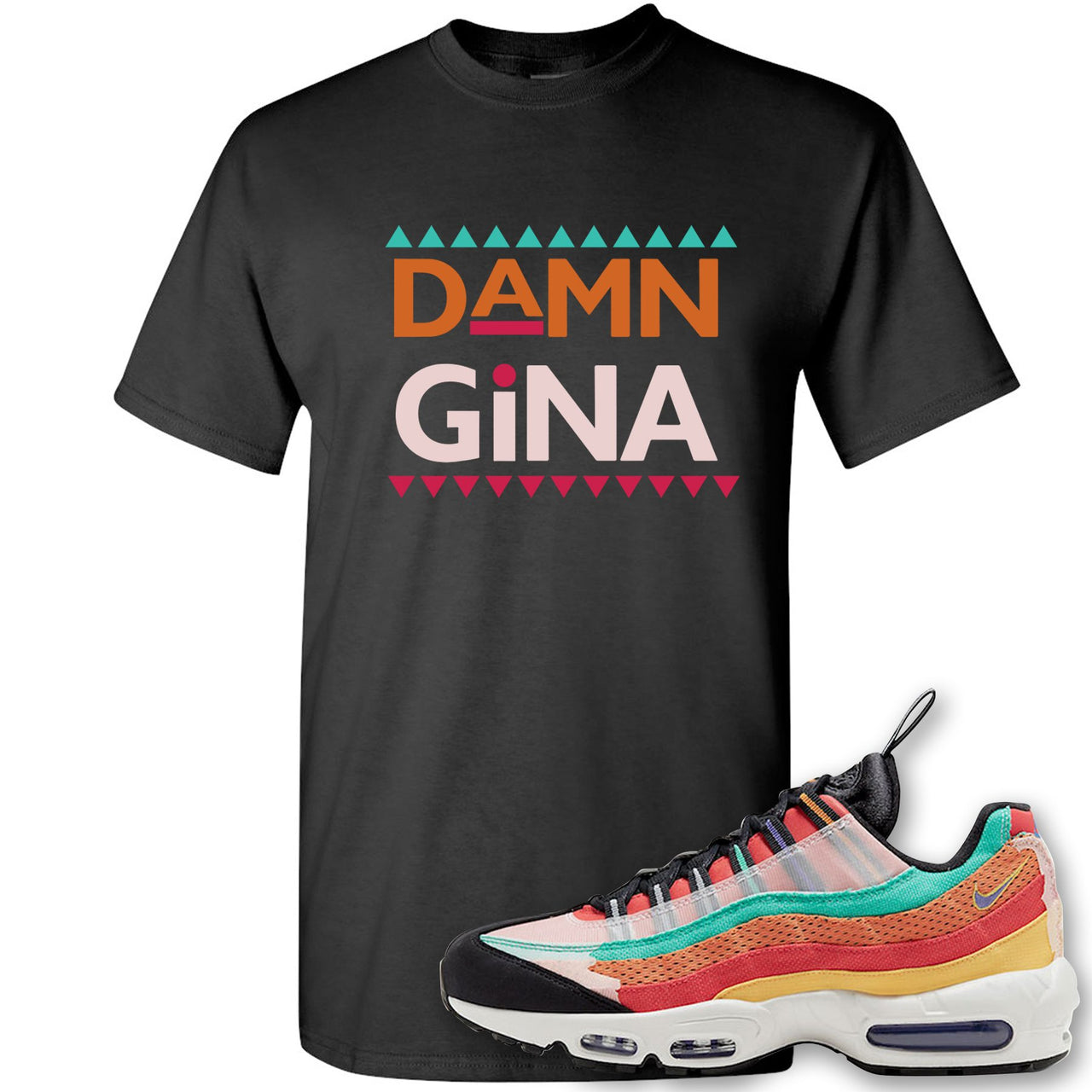 Air Max 95 Black History Month Sneaker Black T Shirt | Tees to match Nike Air Max 95 Black History Month Shoes | Damn Gina