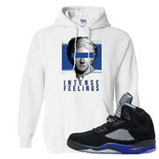 Racer Blue 5s Hoodie | Intense Feelings, White