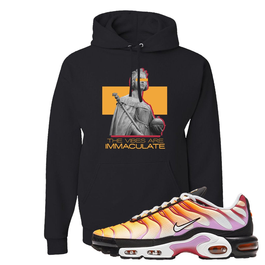 Air Max Plus Laser Orange Siren Red Fuchsia Glow Hoodie | The Vibes Are Immaculate, Black