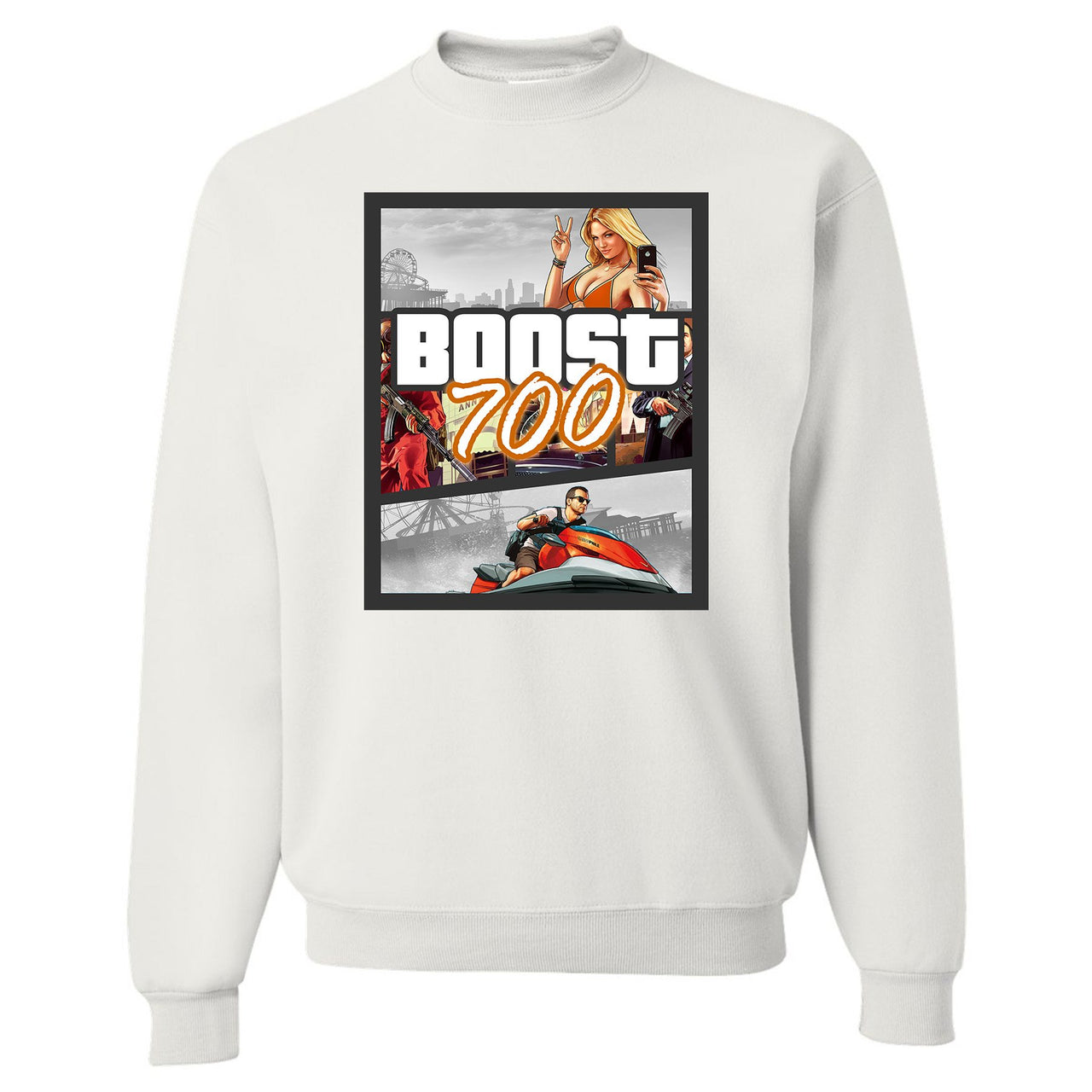 Magnet 700s Crewneck Sweatshirt | Video Game Cover, White