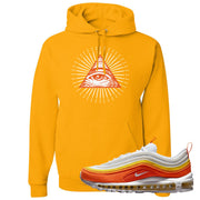 Club Orange Yellow 97s Hoodie | All Seeing Eye, Gold