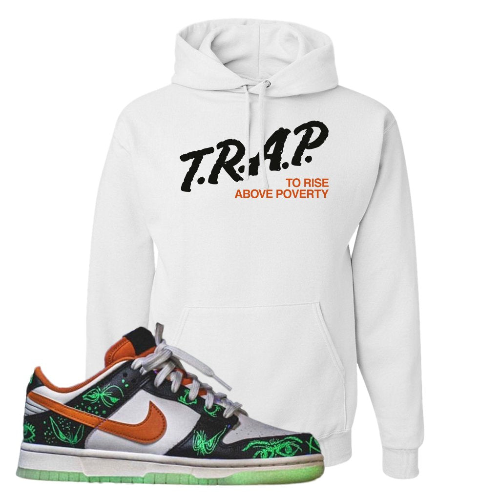 Halloween Low Dunks 2021 Hoodie | Trap To Rise Above Poverty, White