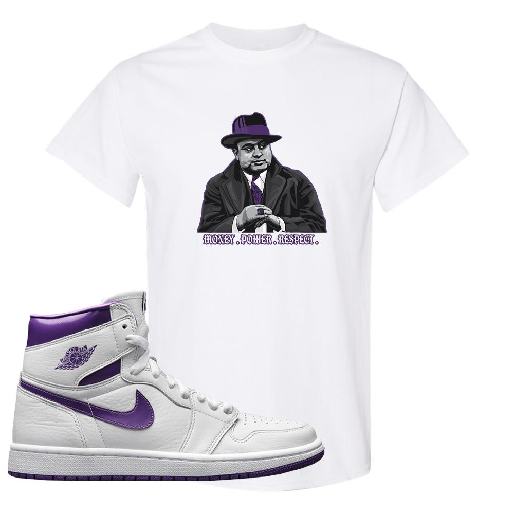 Air Jordan 1 Metallic Purple T Shirt | Capone Illustration, White