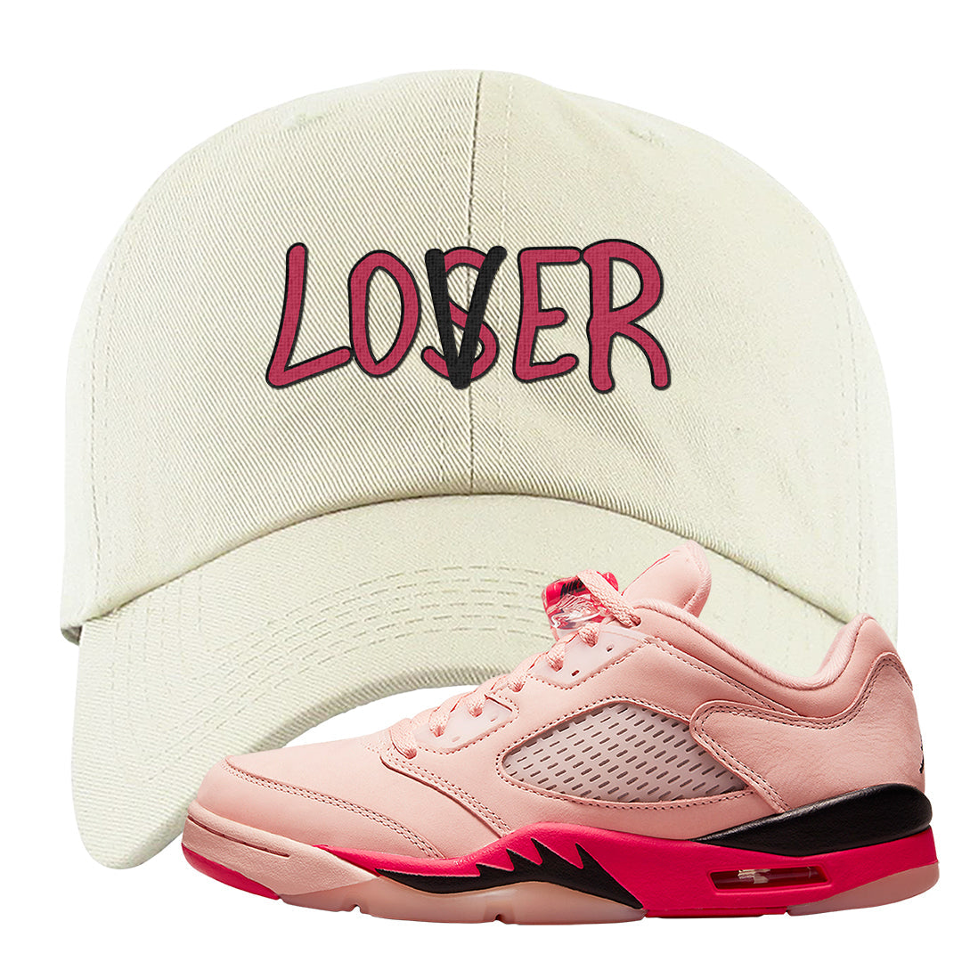 Arctic Pink Low 5s Dad Hat | Lover, White