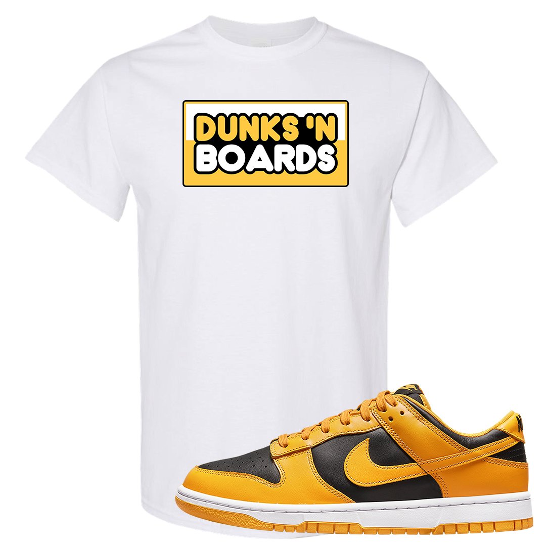 Goldenrod Low Dunks T Shirt | Dunks N Boards, White