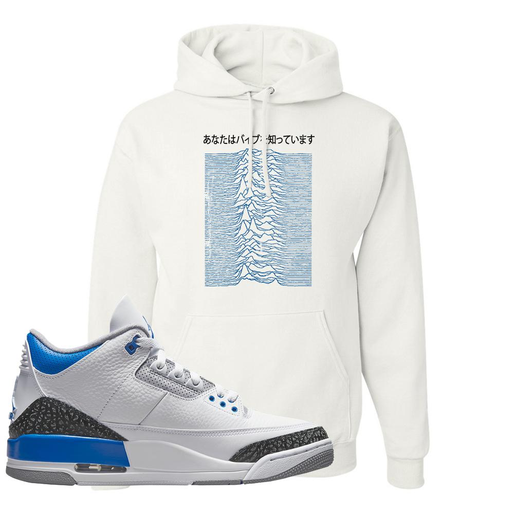 Racer Blue 3s Hoodie | Vibes Japan, White