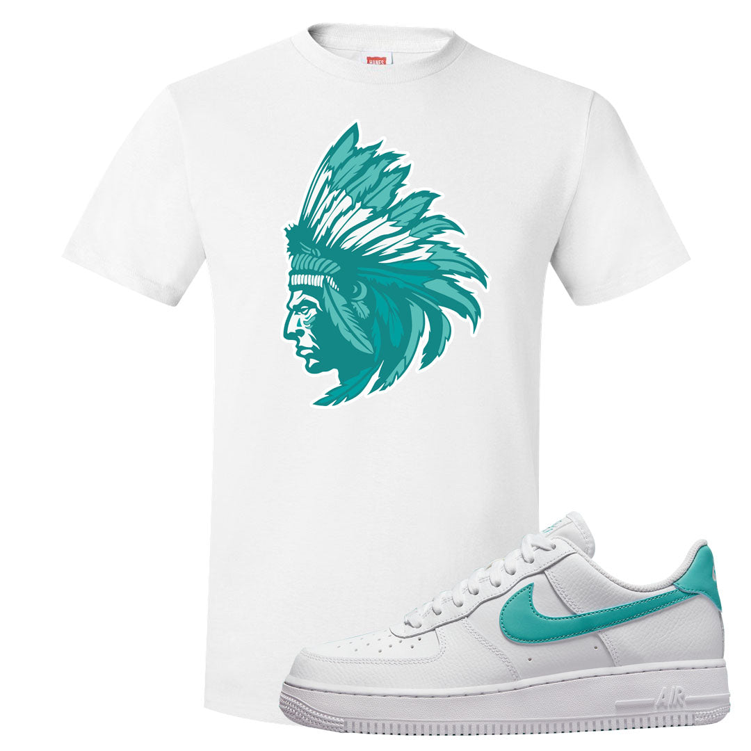 Washed Teal Low 1s T Shirt | Indian Chief, White