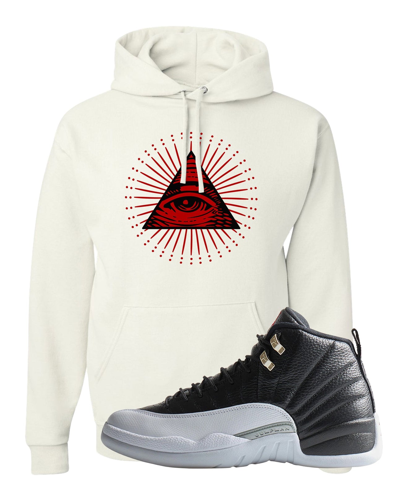 Playoff 12s Hoodie | All Seeing Eye, White