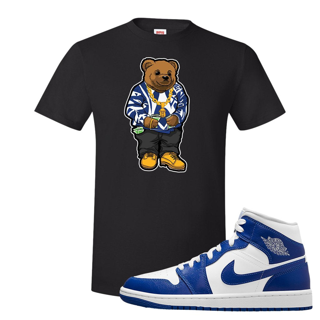 Air Jordan 1 Mid Kentucky Blue T Shirt | Sweater Bear, Black