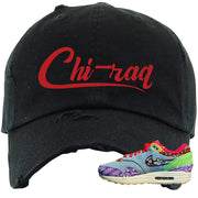 Bandana Paisley Max 1s Distressed Dad Hat | Chiraq, Black