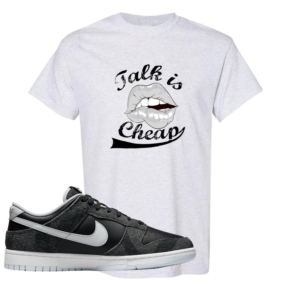Zebra Low Dunks T Shirt | Talk Is Cheap, Ash