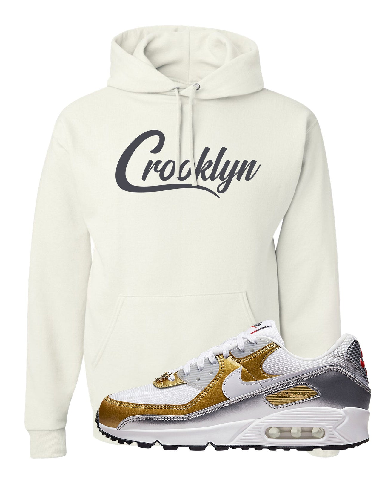Gold Silver 90s Hoodie | Crooklyn, White