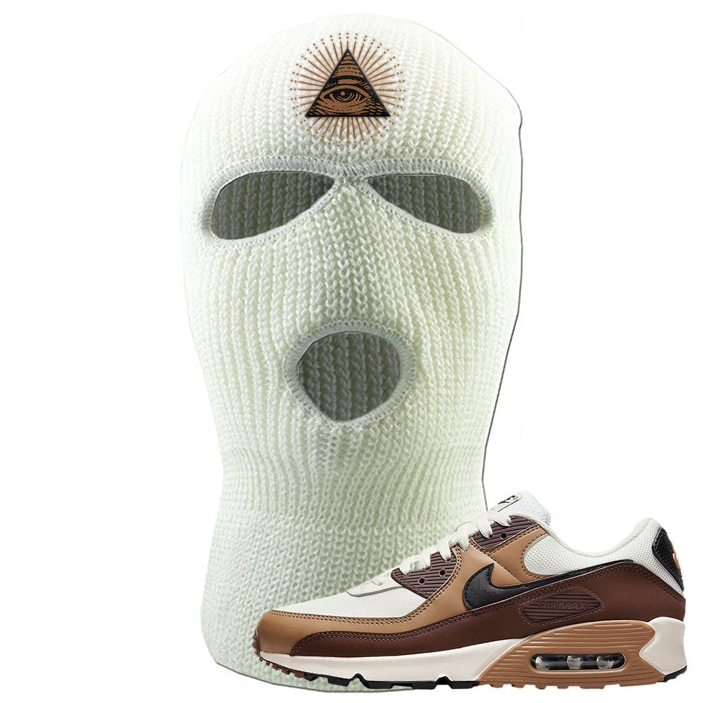 Air Max 90 Dark Driftwood Ski Mask | All Seeing Eye, White