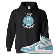 University Blue Mid 1s Hoodie | Smile Life Is Beautiful, Black