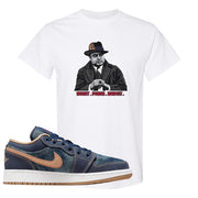 Denim Gum Bottom Low 1s T Shirt | Capone Illustration, White