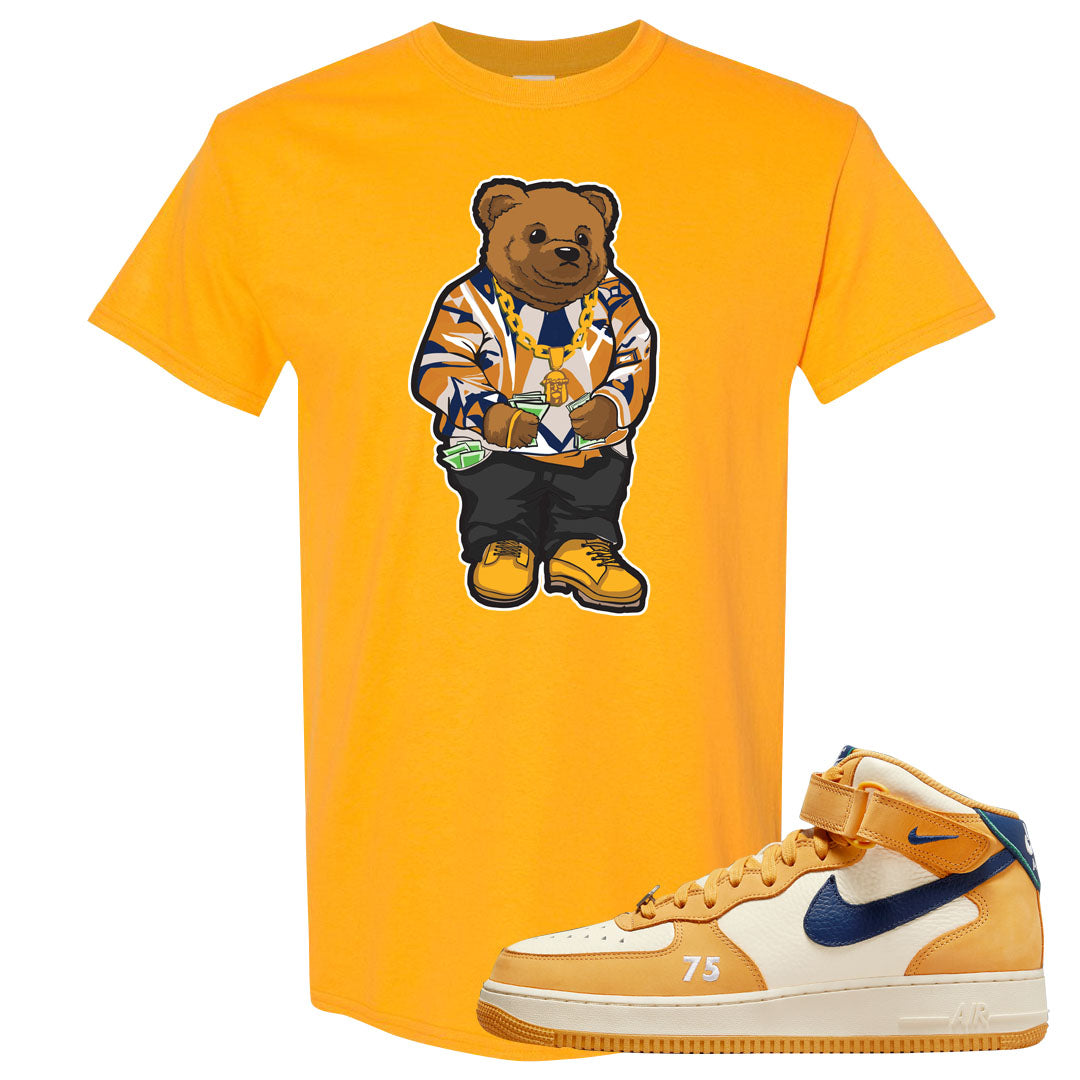 Pollen Paris Mid AF 1s T Shirt | Sweater Bear, Gold
