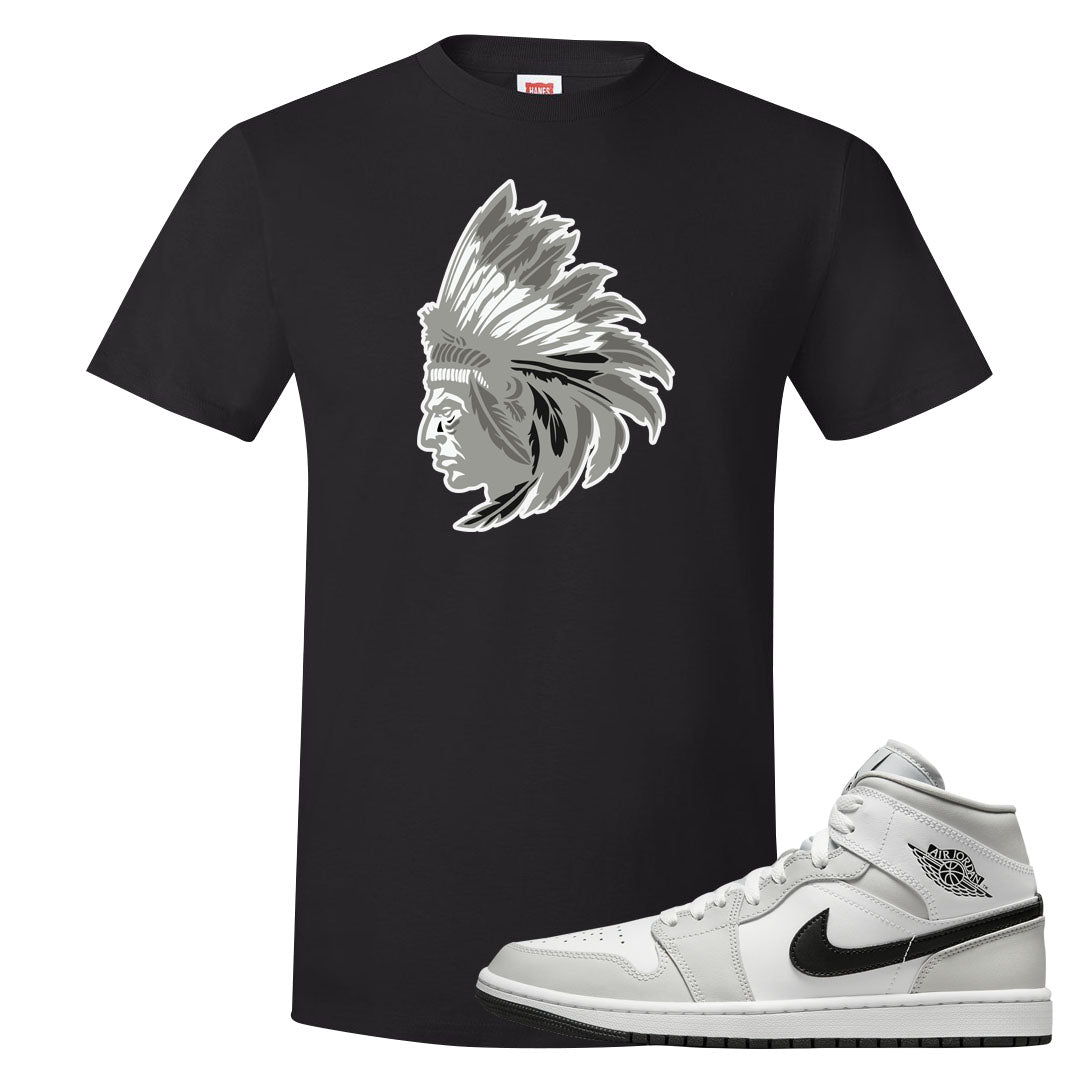 Light Smoke Grey Mid 1s T Shirt | Indian Chief, Black