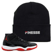 Jordan 11 Bred Finesse Black Sneaker Hook Up Beanie