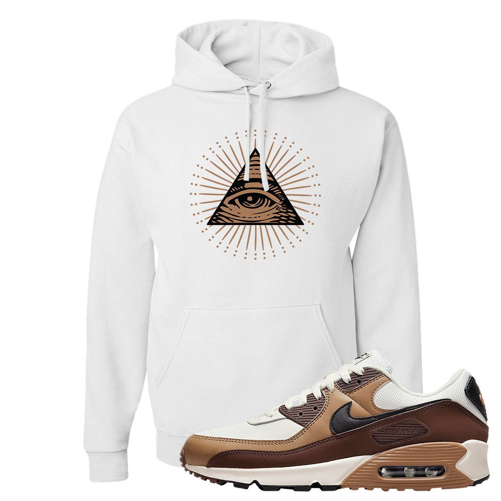 Air Max 90 Dark Driftwood Hoodie | All Seeing Eye, White