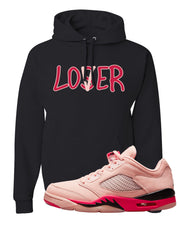 Arctic Pink Low 5s Hoodie | Lover, Black