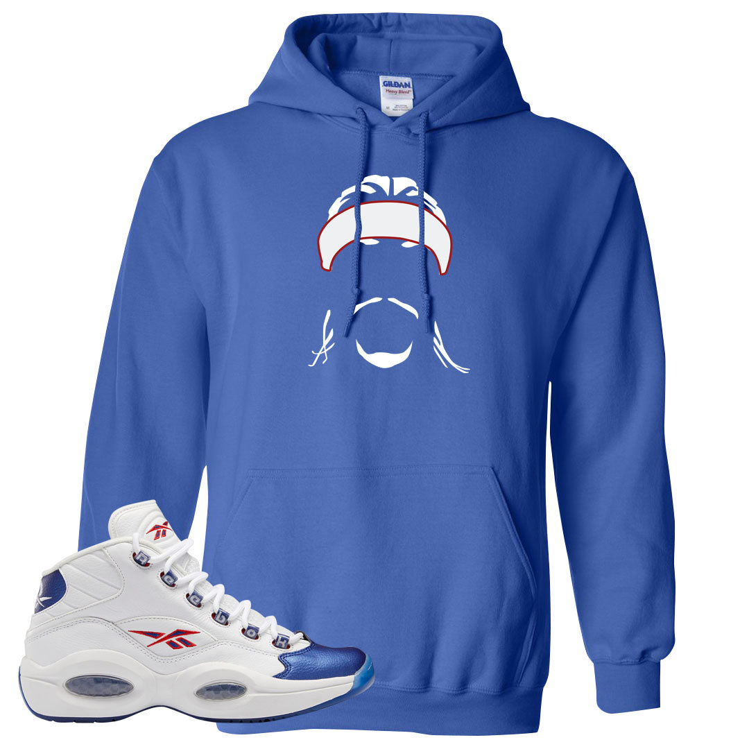 Blue Toe Question Mids Hoodie | Headband Corn Rows, Royal