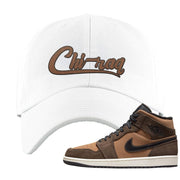 Earthy Brown Mid 1s Dad Hat | Chiraq, White