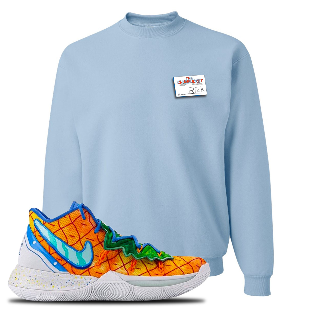 Kyrie 5 Pineapple House Rick Sky Blue Sneaker Hook Up Crewneck Sweatshirt