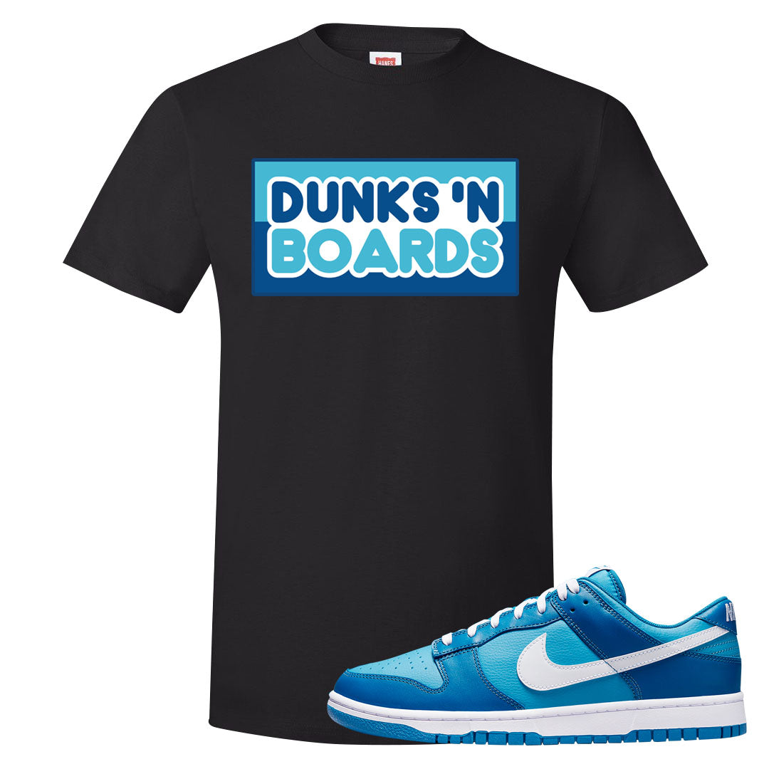 Dark Marina Blue Low Dunks T Shirt | Dunks N Boards, Black