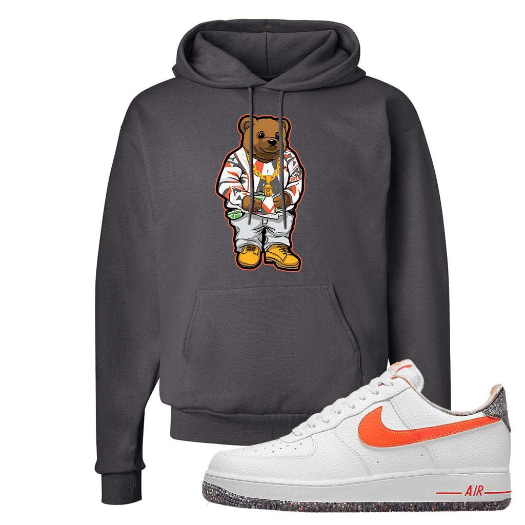 Air Force 1 Low Crimson Grind Rubber Hoodie | Sweater Bear, Smoke Grey