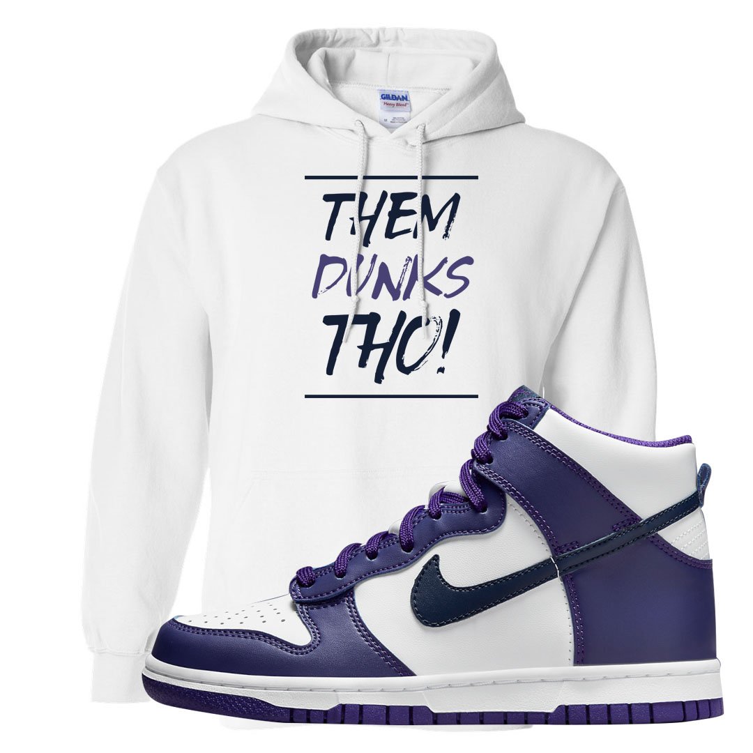 Court Purple High Dunks Hoodie | Them Dunks Tho, White