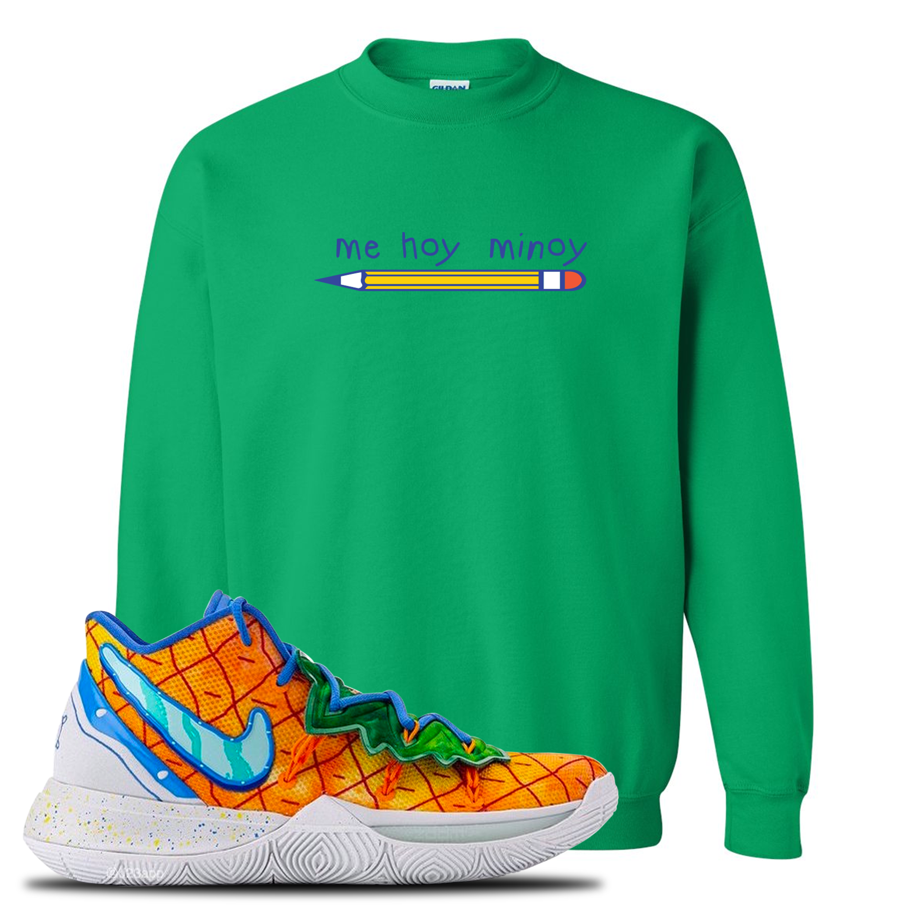 Kyrie 5 Pineapple House Mi Hoy Minoy Irish Green Sneaker Hook Up Crewneck Sweatshirt