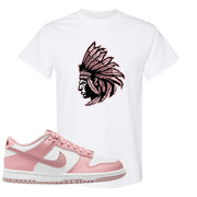 Pink Velvet Low Dunks T Shirt | Indian Chief, White