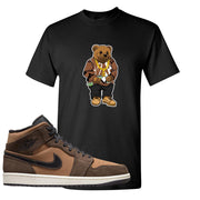 Earthy Brown Mid 1s T Shirt | Sweater Bear, Black