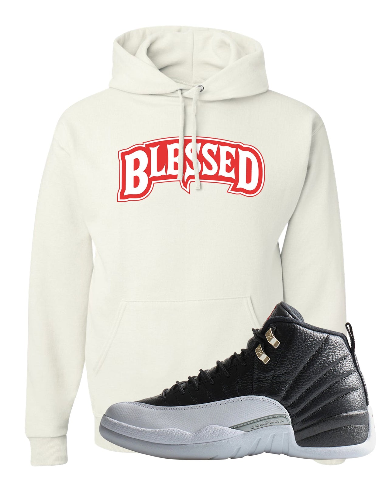 Playoff 12s Hoodie | Blessed Arch, White